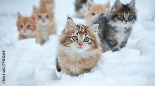 cat and snow