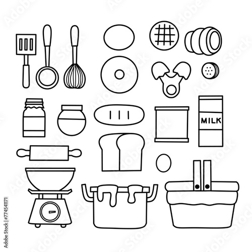 Icon set of baking or bakery fit for element,poster,editable,bussines icon and more