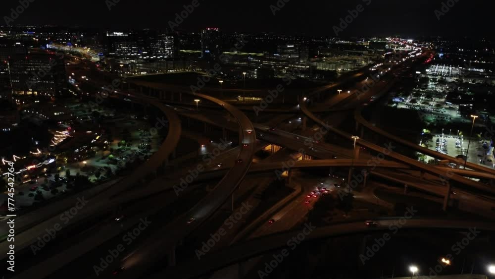 traffic in the city at night