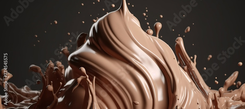splash wave of chocolate milk ice cream 44