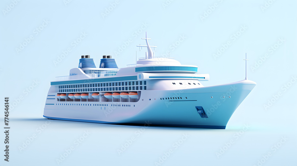 Cruise Ship Icon Travel 3d