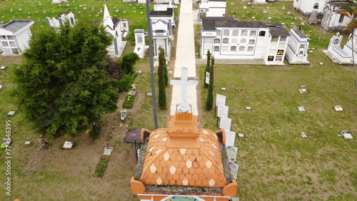 Cemetery of the town of Calarca with its tombs and , mausoleums
