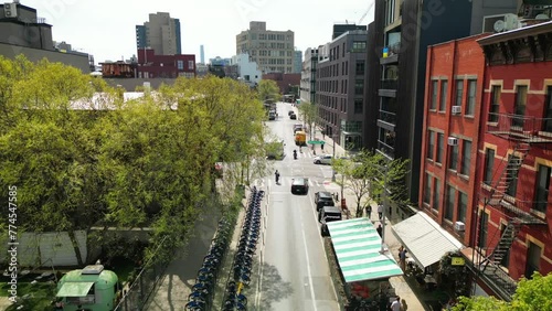 Aerial Street View of Williamsburg Brooklyn