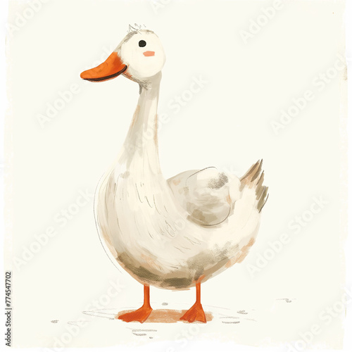 Minimalist digital drawing woodland goose