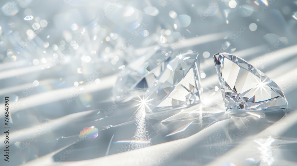 Luxurious diamond background with silver sparkling diamonds, exuding a luxurious feel - obrazy, fototapety, plakaty 