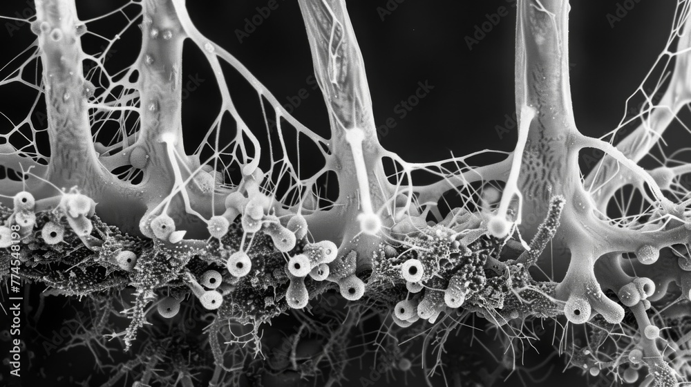 Scanning electron micrograph of root nodules structures formed by ...