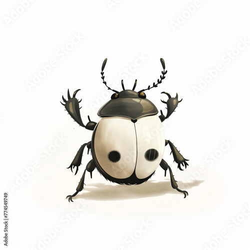 Minimalist digital drawing woodland beetle © enesdigital