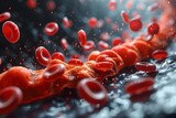 Mesmerizing Microscopic Visualization of Flowing Red Blood Cells Within an Arterial Capillary Showcasing Their Distinctive Biconcave Shape and
