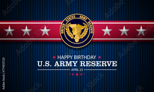 Happy Birthday US Army Reserve April 23 Background Vector Illustration