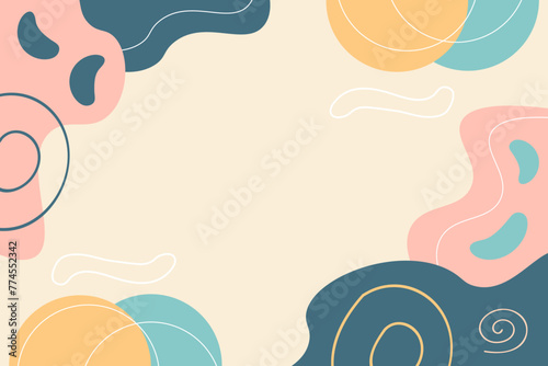 Hand drawn flat abstract doodle vector element background template