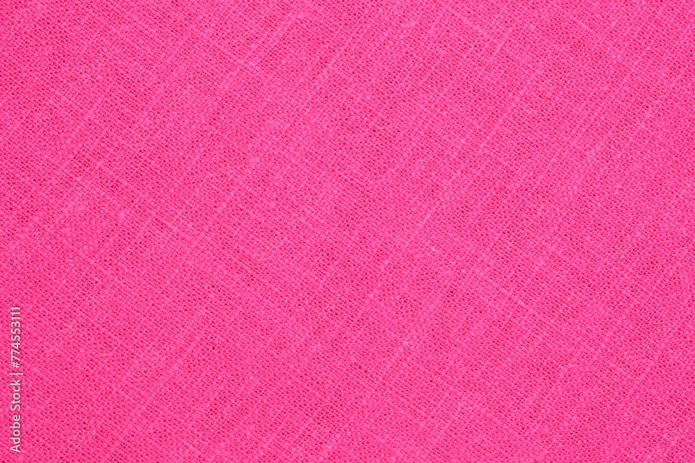Fototapeta premium pink hemp viscose natural fabric cloth color, sackcloth rough texture of textile fashion abstract background