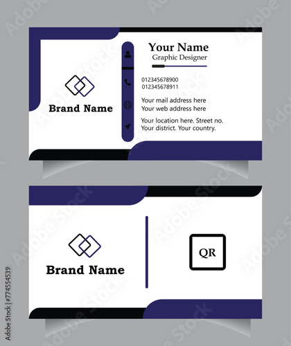 Business Card Design Template Minimal Visiting Card photo