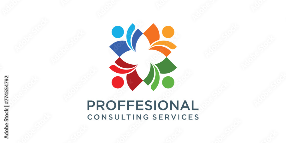 Abstract People Symbol, togetherness and community concept design, isolated abstract colorful vector logo. Decorative floral elements Abstract People Symbol, togetherness and community concept design, isolated abstract colorful vector logo. Decorative floral elements