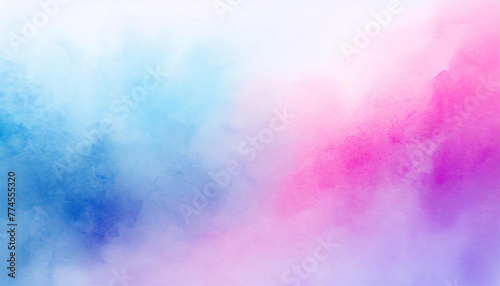 Abstract pink, blue and purple watercolor splash background.
