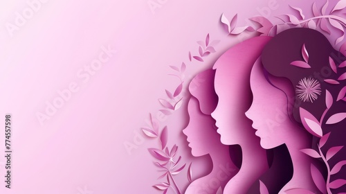 international women s day background with paper cut style and copy space