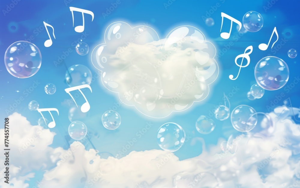 Heart With Musical Notes Floating Heart With Musical Notes Floating