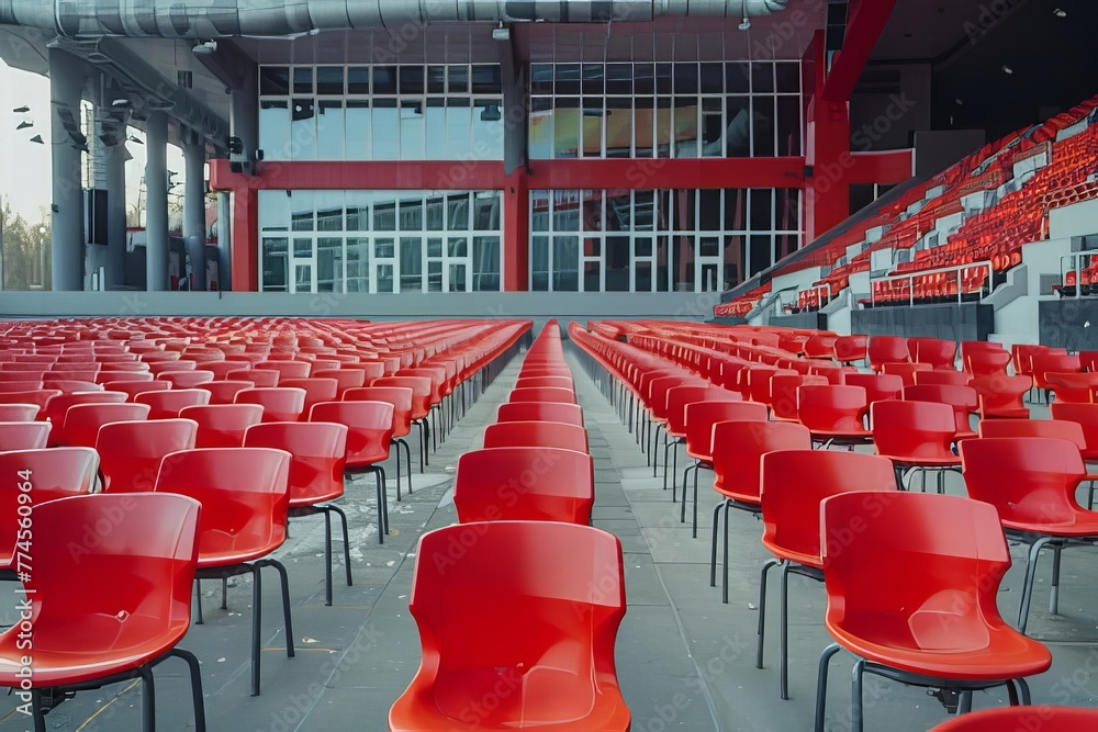 Fototapeta premium Rows Of Empty Seats In Stadium