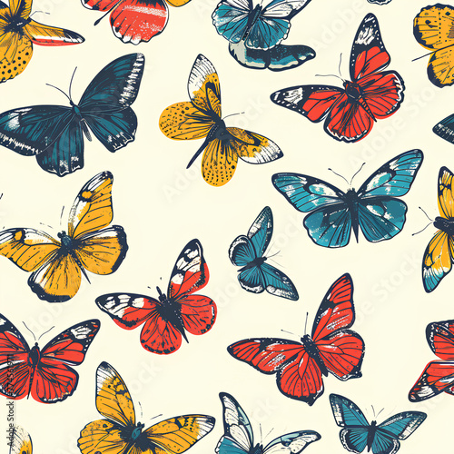 seamless pattern with butterflies