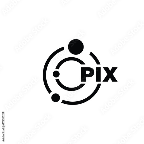 Quadro em tela PIX letter logo design on white background