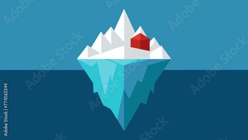 An iceberg with only the tip visible signifying the hidden internal struggles that arise when values and behaviors are at odds. photo