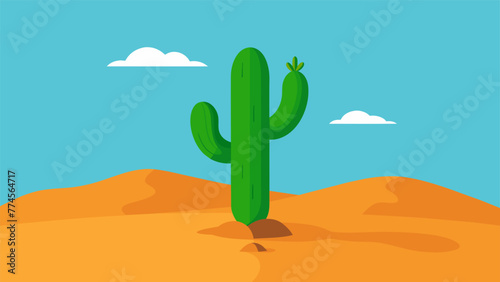 A cactus thriving in a desert displaying adaptability and resilience in the face of harsh conditions.