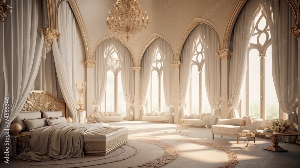 Luxury royal interior of a castle