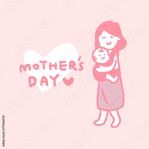 Hand drawn mother's day illustration © Fan Kai Dun