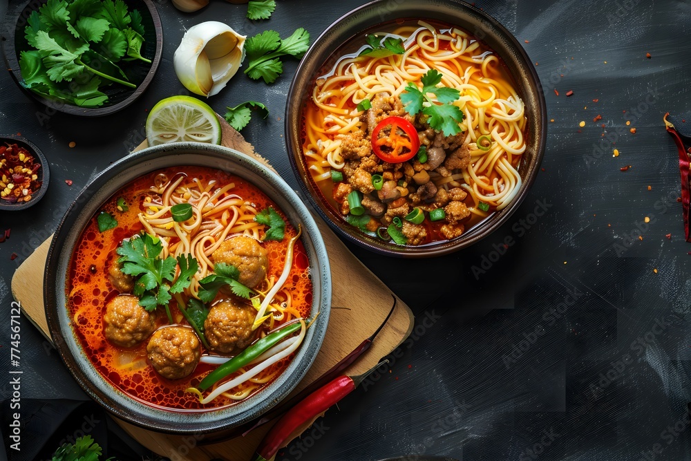 Fototapeta premium Thai Noodle with Stewed Pork