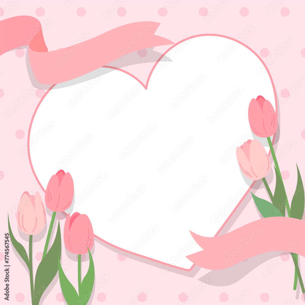 Vector blank gift card with tulips Vector blank gift card with tulips