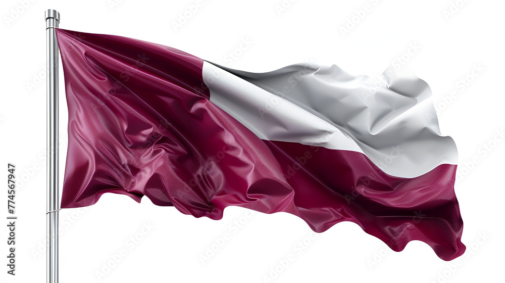 Qatar flag realistic waving for design on independence day or other state holiday .Qatar national day, Qatar independence day ,Generative Ai