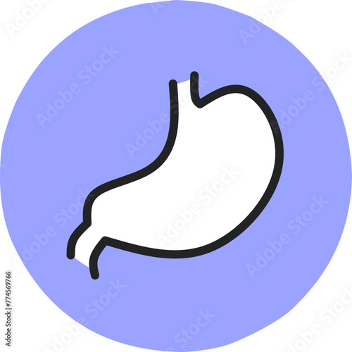 Gastric icon.  Internal specialist doctor ,or medicine clinic line icon