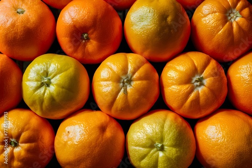 Batch of fresh tangerines, ripe and ready for consumption photo