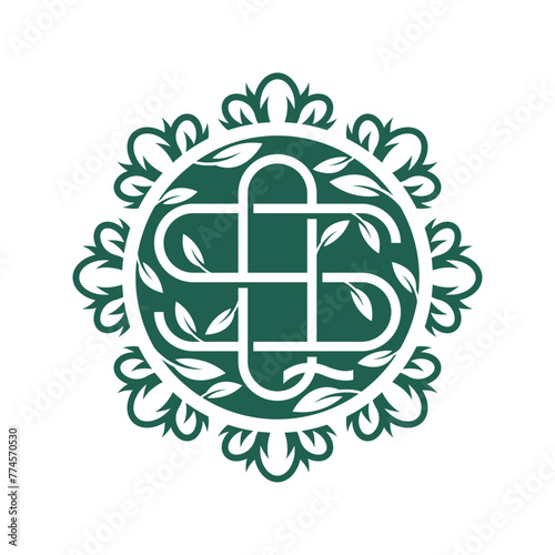 letter s q ornamental logo