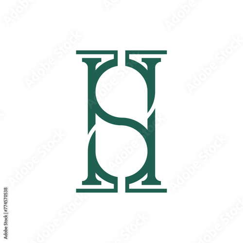 letter s h pillar logo