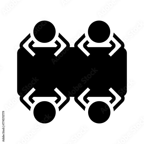 Vector solid black icon for Conference room