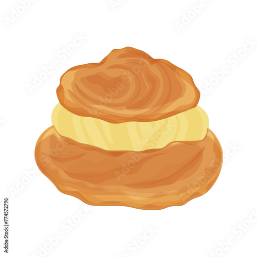 Vector Illustration logo Choux Cream Puff Cake