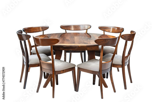 Dining table and chairs isolated on Transparent 