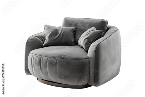 Grey armchair isolated on transparent(