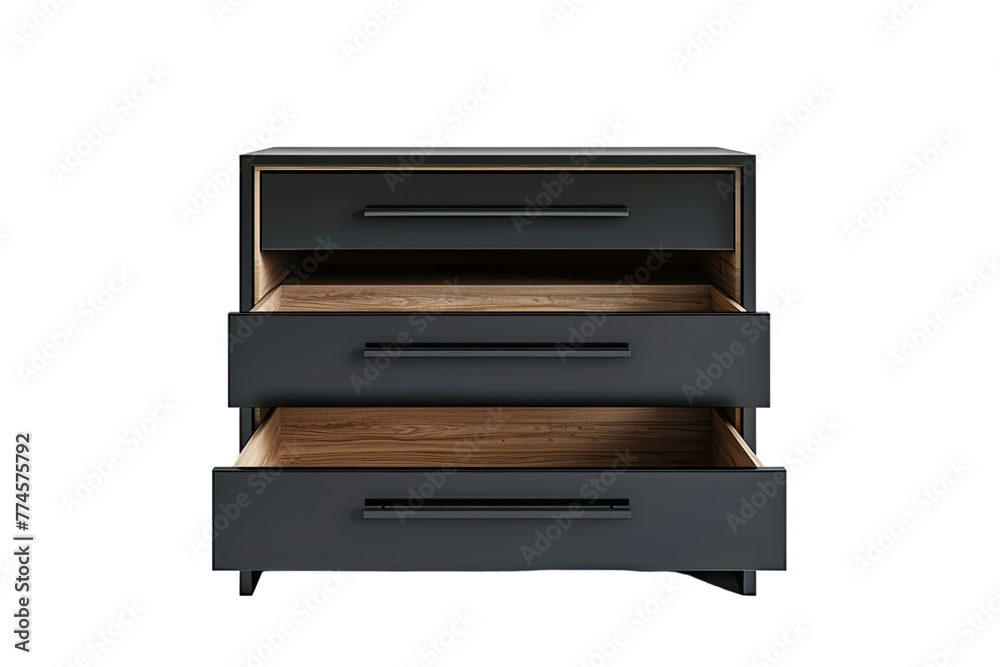 New dark open dresser isolated on Transparent background