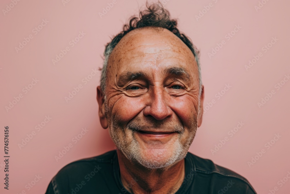 Portrait of a senior man on a pink background. Studio shot Portrait of a senior man on a pink background. Studio shot