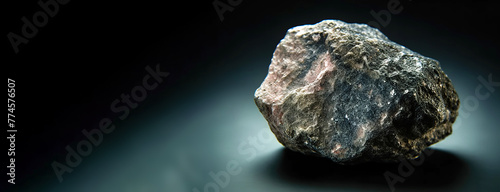 Ianbruceite is a rare precious natural stone on a black background. AI generated. Header banner mockup with space.