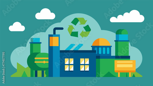 Closeup of a stateoftheart recycling facility emphasizing the focus on reducing waste and promoting a circular economy.