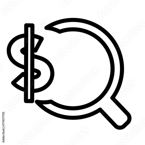 Paid Search Vector Line Icon Design