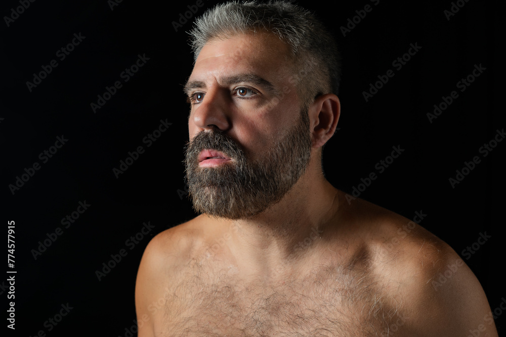 Serious Middle-aged Man: Handsome Portrait with Beard Serious Middle-aged Man: Handsome Portrait with Beard
