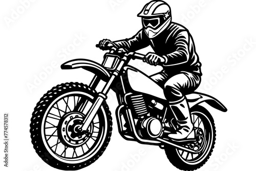 Fototapeta Naklejka Na Ścianę i Meble -  bike racer silhouette vector illustration
