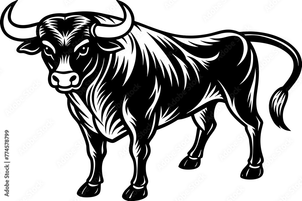 bull silhouette vector illustration