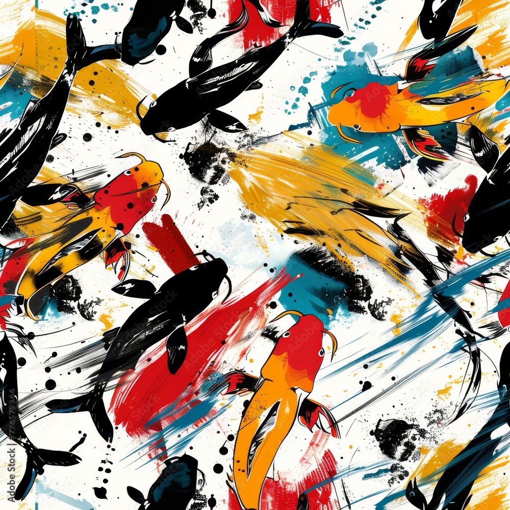 Abstract Koi Fish Background Abstract Koi Fish Background
