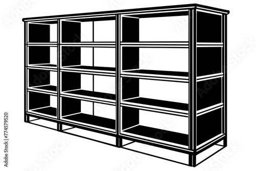 shelving unit silhouette vector illustration