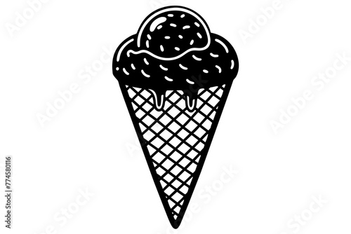 ice cream silhouette vector illustration