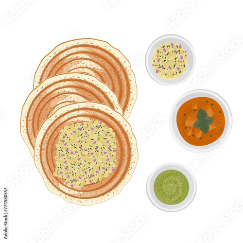 Vector Illustration logo Homemade Dosa masala dosa